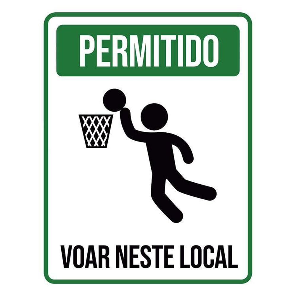 Kit 3 Placas Sinalização - Permitido Voar Neste Local