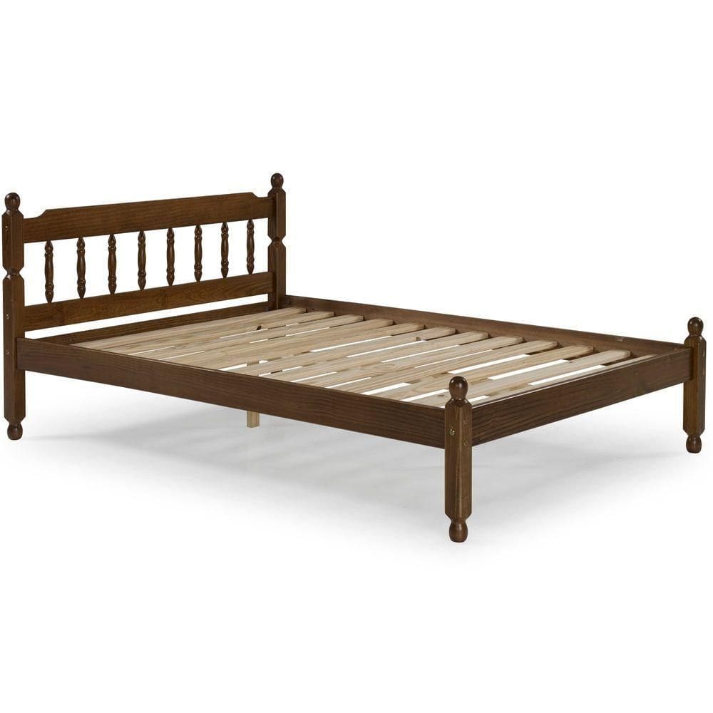 Cama Casal Em Madeira Maciça Mv  Castanho