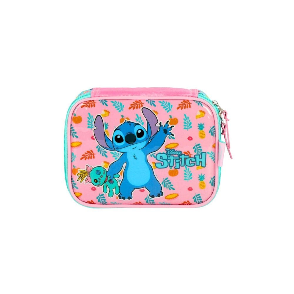 Estojo Box Escolar Quadrado Lilo Stitch Rosa Ei41554