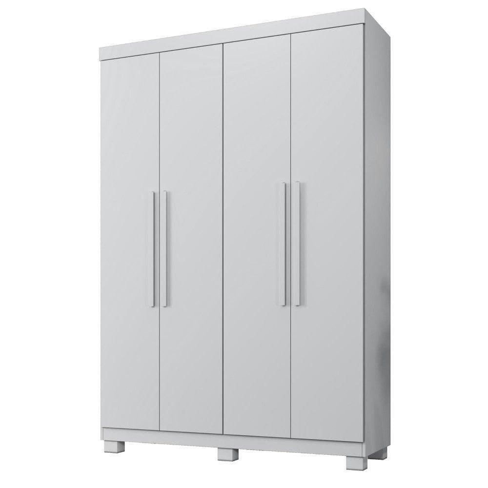 Guarda Roupa Milão 4 Portas 3 Gavetas Em Mdp Benetil Móveis Branco