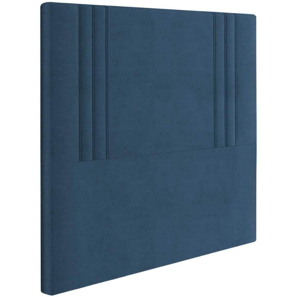 Cabeceira Solteiro 88 Cm London Veludo Azul Soon Azul