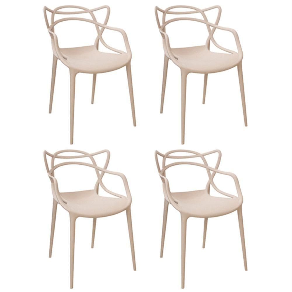 Kit Com 4 Cadeiras Aviv Estrutura Em Polipropileno Fratini Fendi