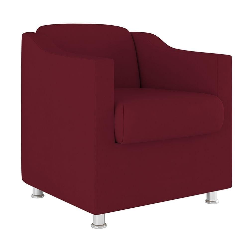 Poltrona Para Recepção Decorativa Clinica Balaqui Decor Cor:Marsala
