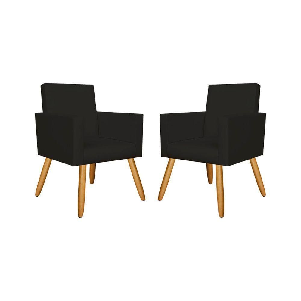 Kit 02 Poltronas Cor courino Preto