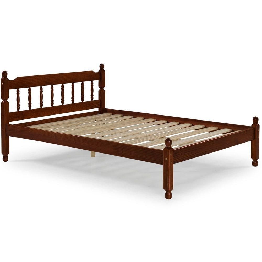 Cama Casal Em Madeira Maciça Mv  Mogno