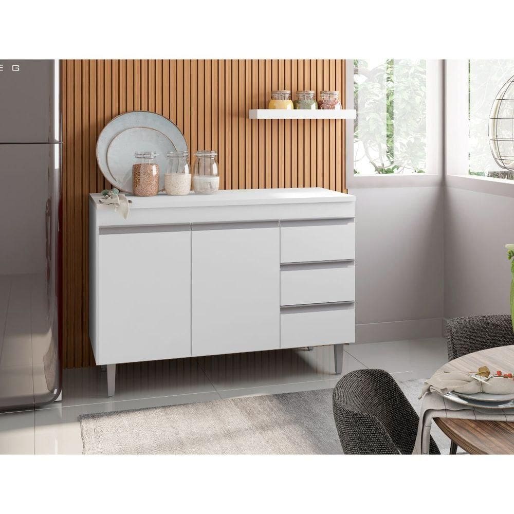 Balcão Gabinete Para Cozinha Andréia 100 Cm Branco