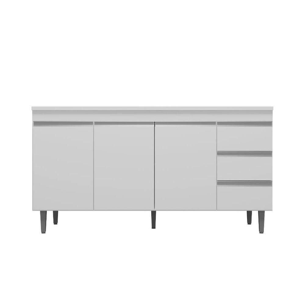 Balcão Gabinete Para Cozinha Andréia Com 160 Cm Branco