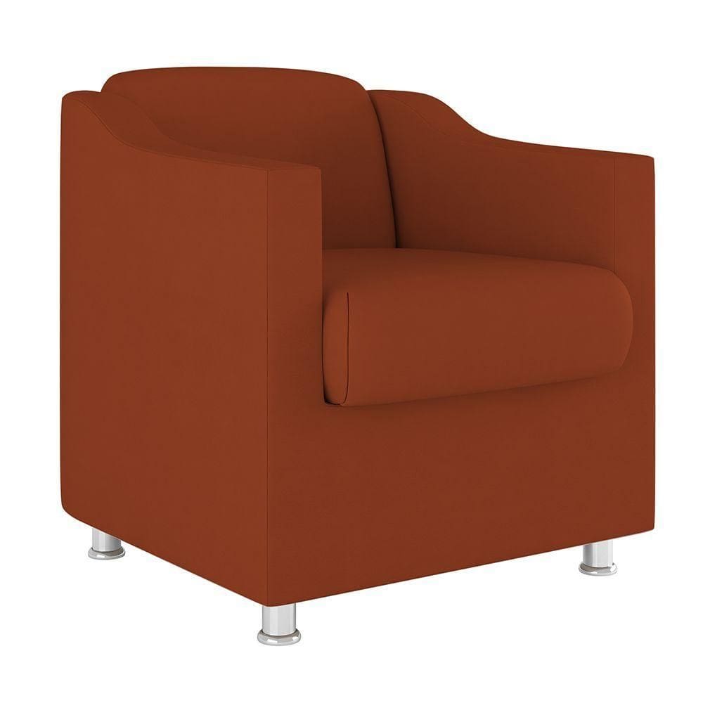 Cadeira Poltrona Decorativa Tilla Consultório Recepção Suede Cor:Terracota
