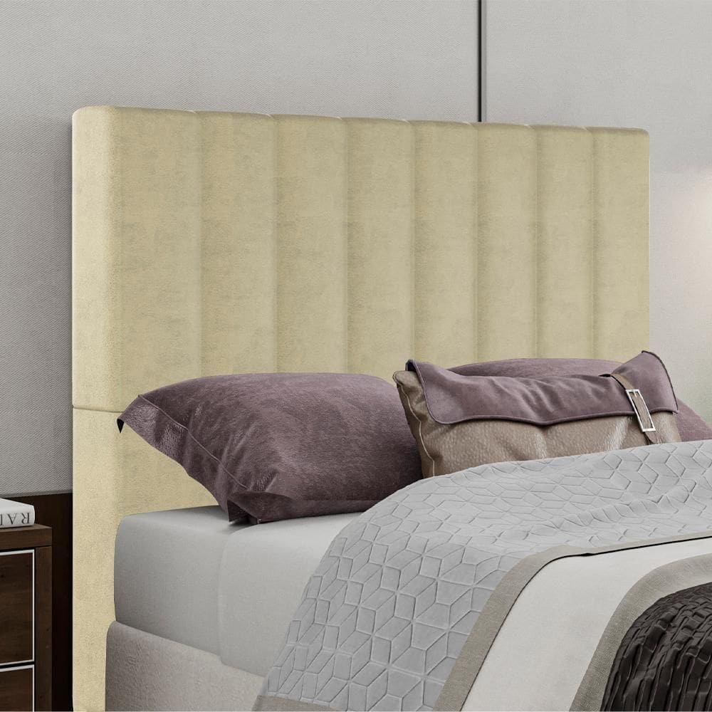 Cabeceira Queen 158 Cm Dubai Veludo Bege Soon Bege