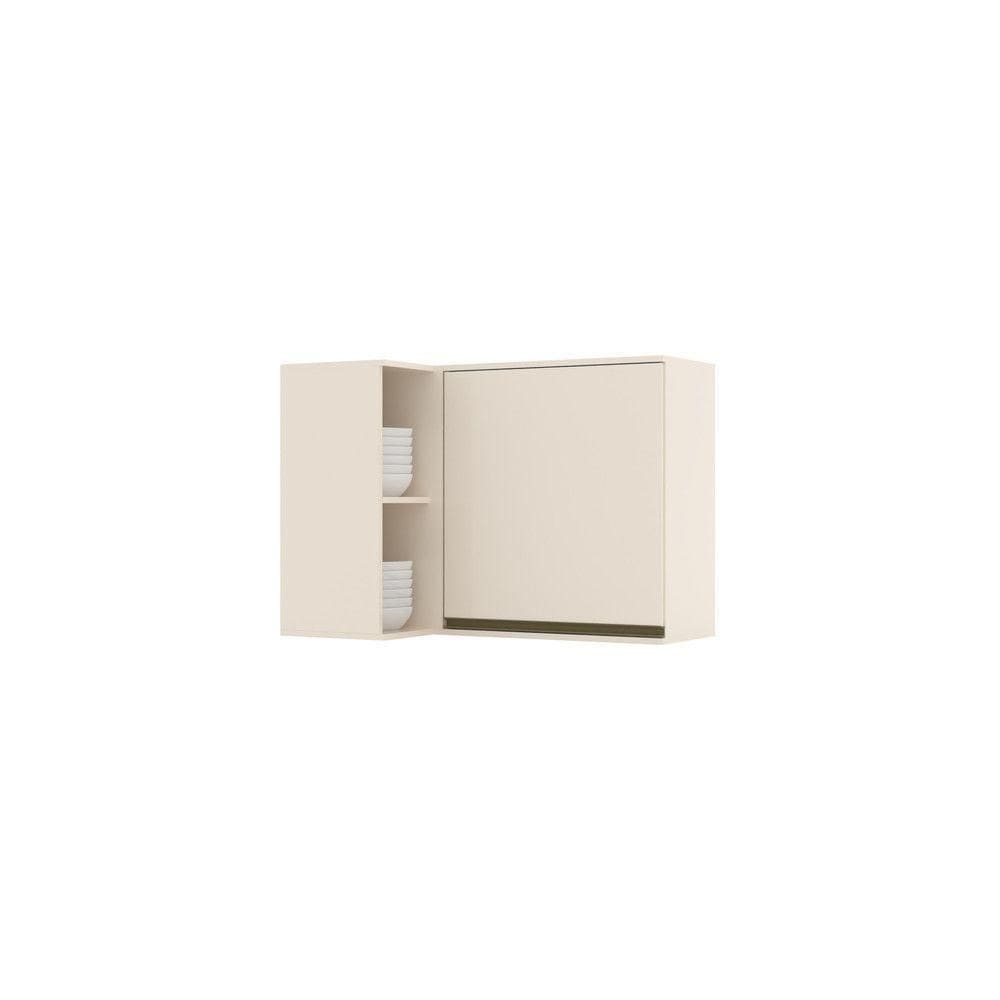Armário Aéreo De Cozinha Canto Reto 1 Porta Connect Henn Off White