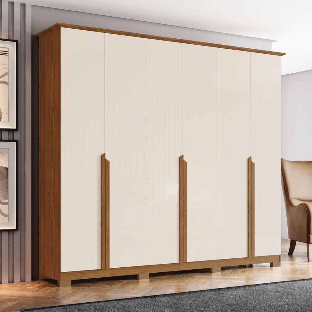 Guarda Roupa Casal 6 Portas 6 Gavetas Andréas Henn Nature Com Off White