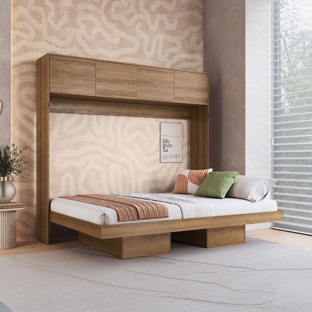 Cama Casal Hanover Articulável Horizontal 4 Portas Marrom - Art In Móveis