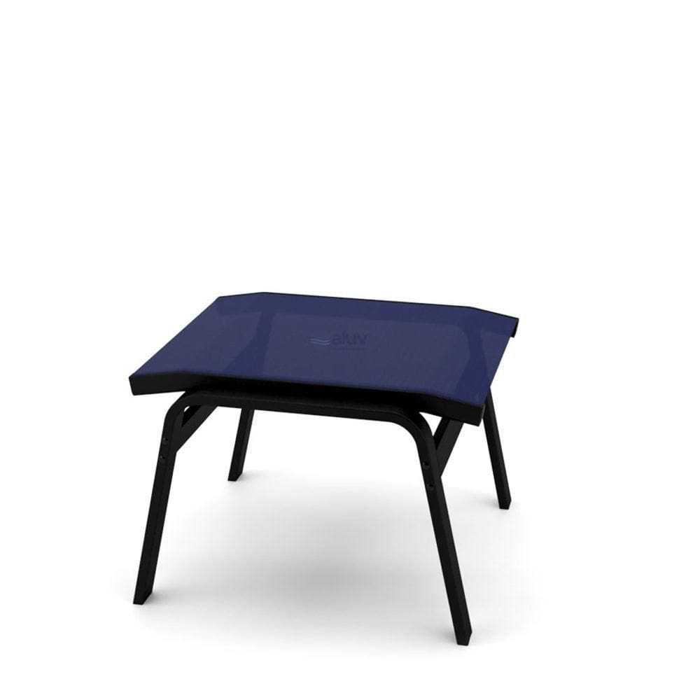 Apoio De Pé Riviera Alumínio Preto Tela Azul