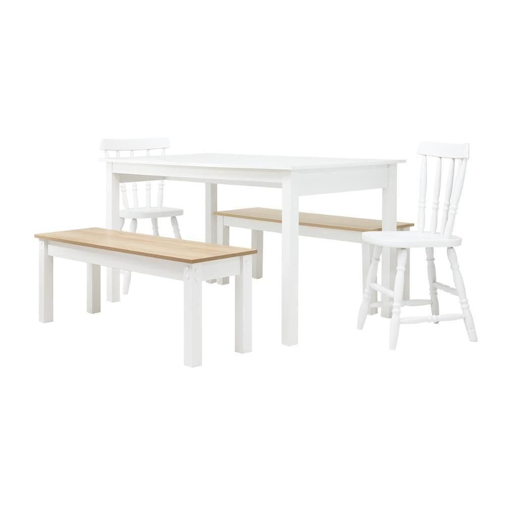 Mesa De Jantar Ditália 2bancos 2cad Ja-220+ja-225 Branco