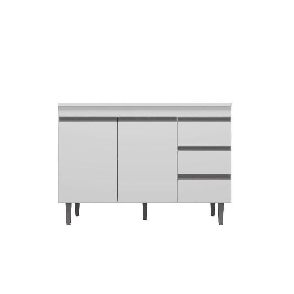 Balcão Gabinete Para Cozinha Andréia 120 Cm Branco