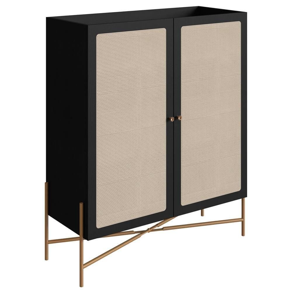 Balcao Cafe Bar 2 Portas 93 Cm Pes Metal 28929 Oslo Nero Artesano Nero