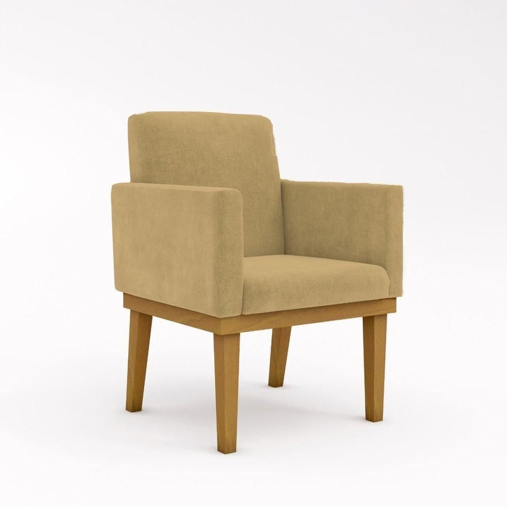 Poltrona Com Base Mais Reforçada - Cor Capuccino - Balaqui Decor