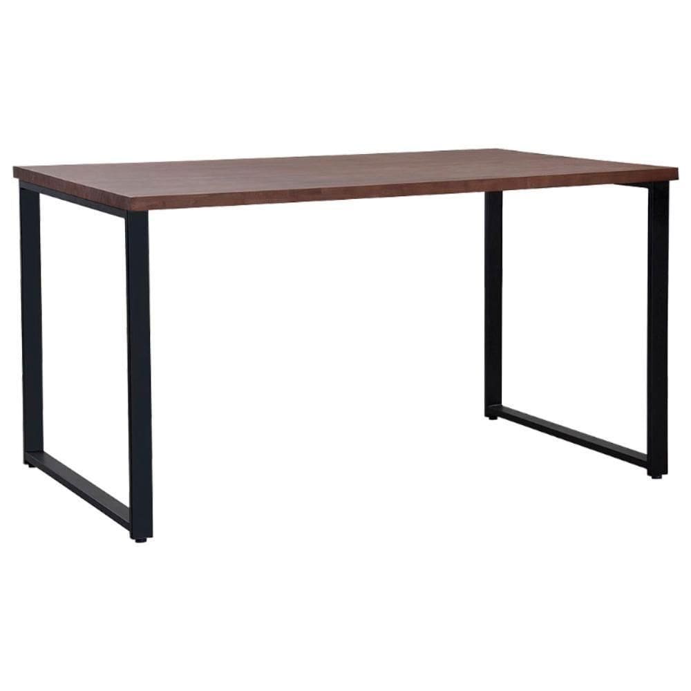 Mesa Jantar Cozinha I07 Madeira Taeda 180x77 Cm Castanho Aço Preto Dmobiliario Castanho