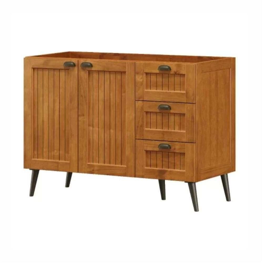 Balcão Para Cozinha Em Madeira 120cm 2 Portas E 3 Gavetas Mel - Cavazotto