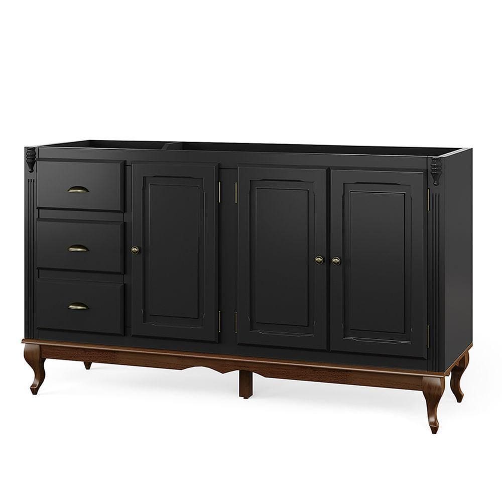 Balcão De Pia Para Cozinha Hannover - M560703 Largura 160cm Cor Laca - Preta