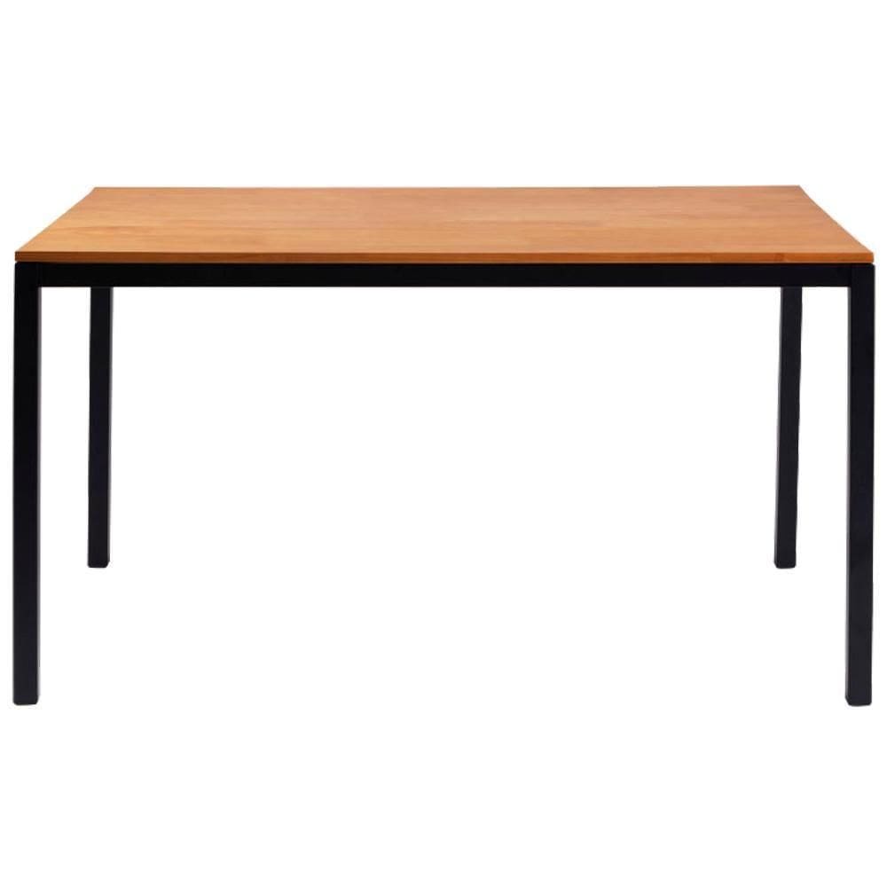 Mesa De Jantar I06 Madeira Taeda 120x76 Cm Mell Aço Preto Dmobiliario Mell