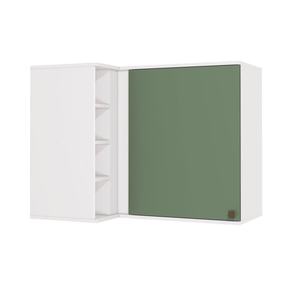 Armário Aéreo De Canto Reto Celeste Mdf 1 Porta 4 Nichos
