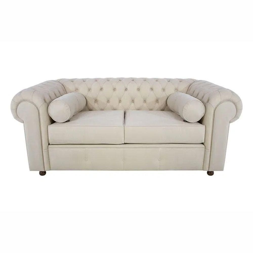 Sofá Chesterfield 02 Lugares 1.80 Cm Cor Bege 1050-01 Jr