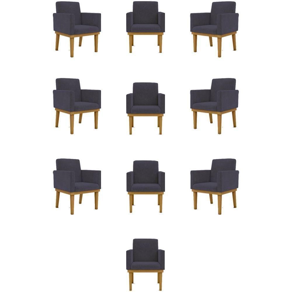 Kit 10 Poltronas Decorativa Reforçada Salão Cor:cinza