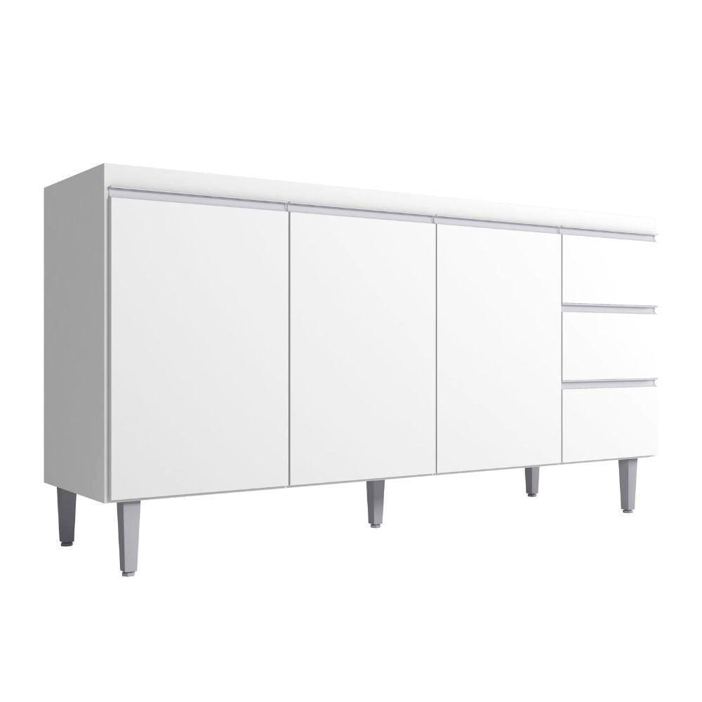 Balcão Para Pia Andréia 150 Cm 3 Portas Branco Ajl