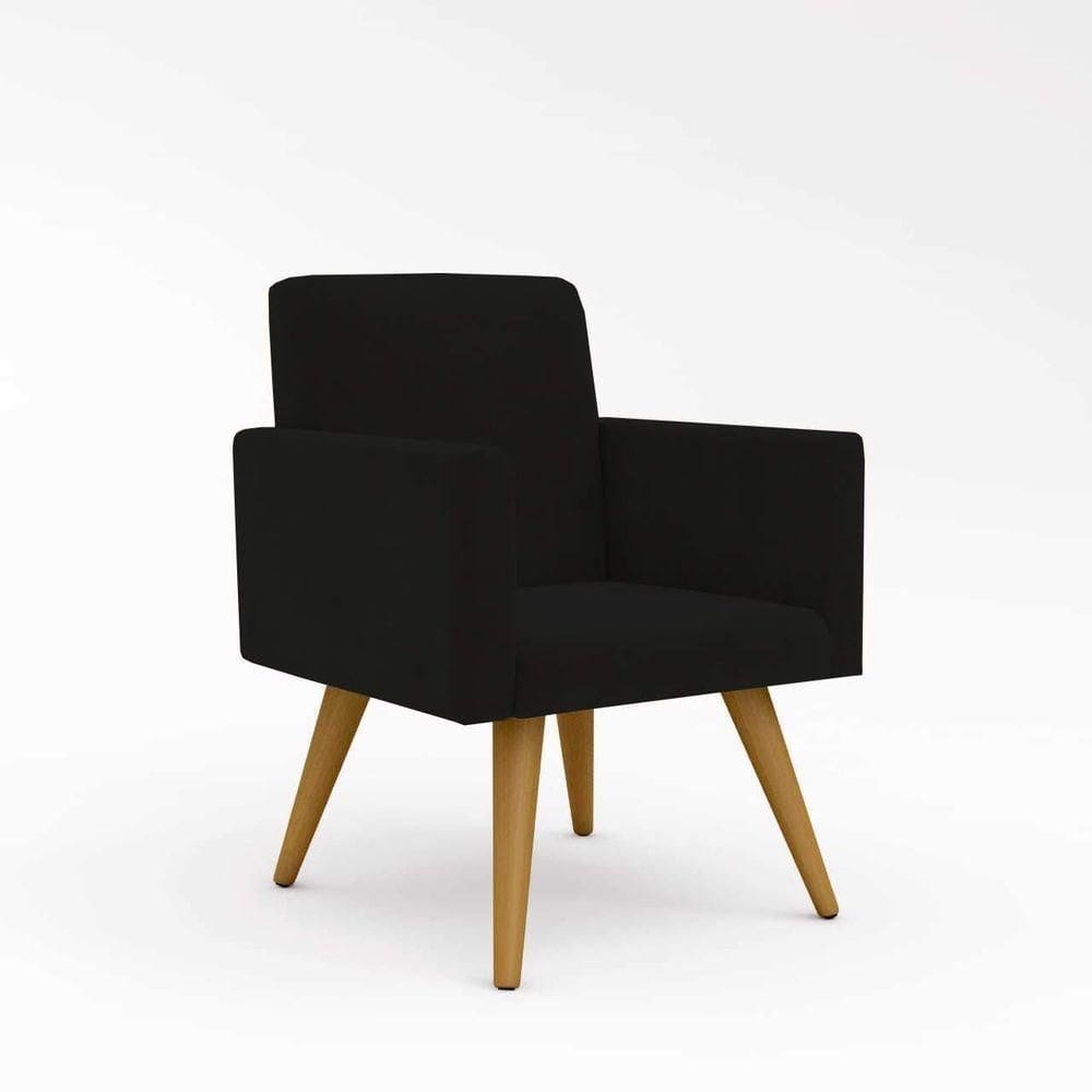 Poltrona Decorativa - Escritório - Recepção - Sala De Estar Cor:preto