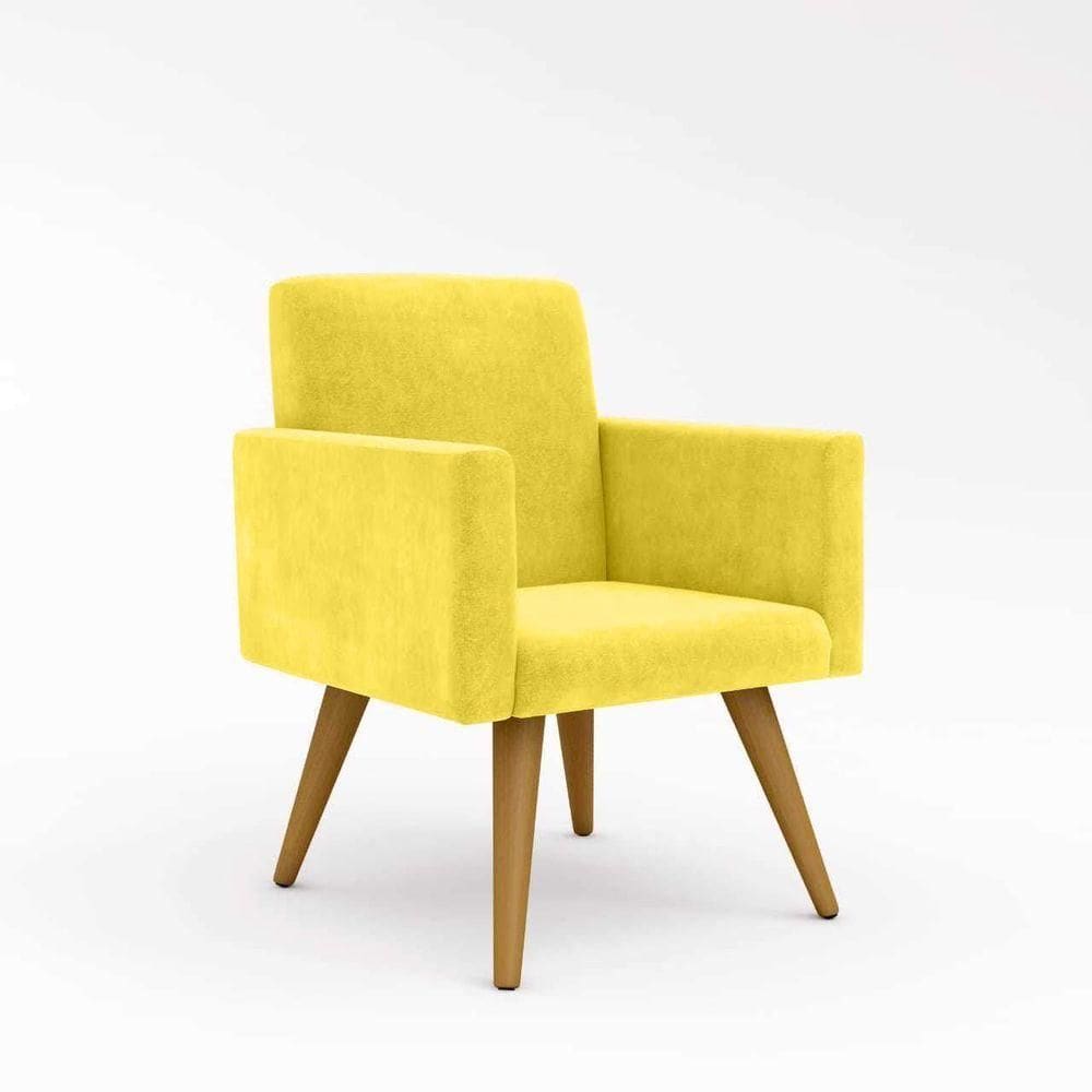 Poltrona Decorativa - Escritório - Recepção - Sala De Estar Cor:amarelo