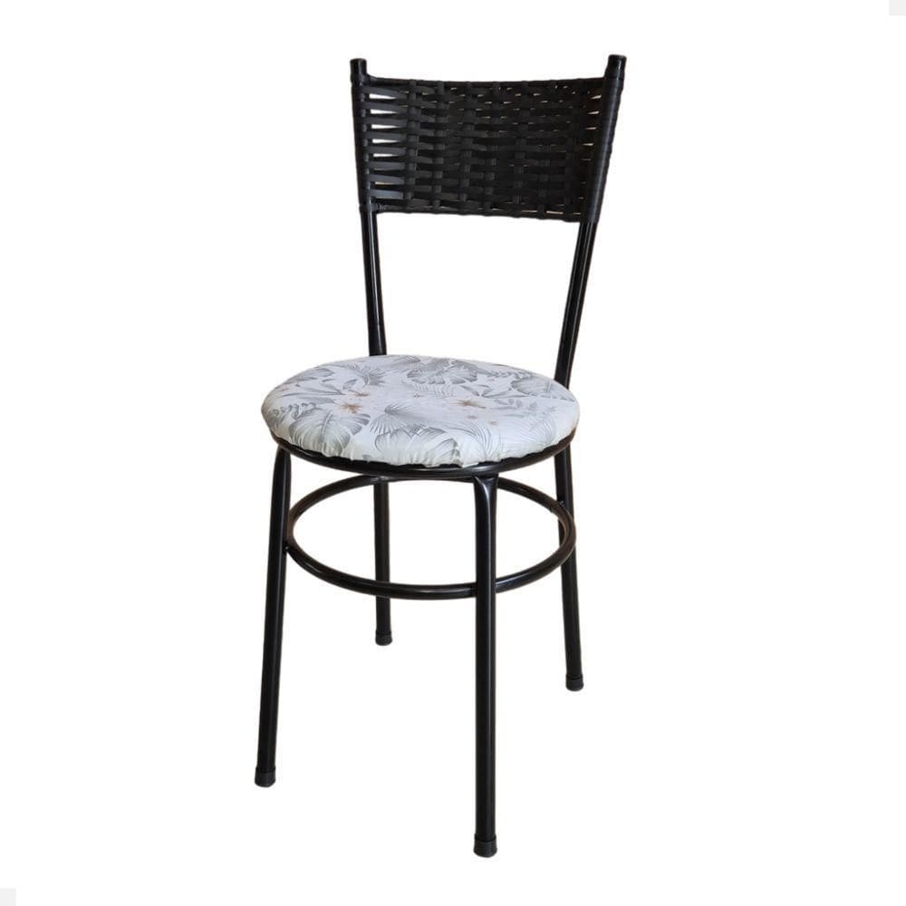 Cadeira Preta Para Mesa Preta Viena Preto Cor:floral Gelo