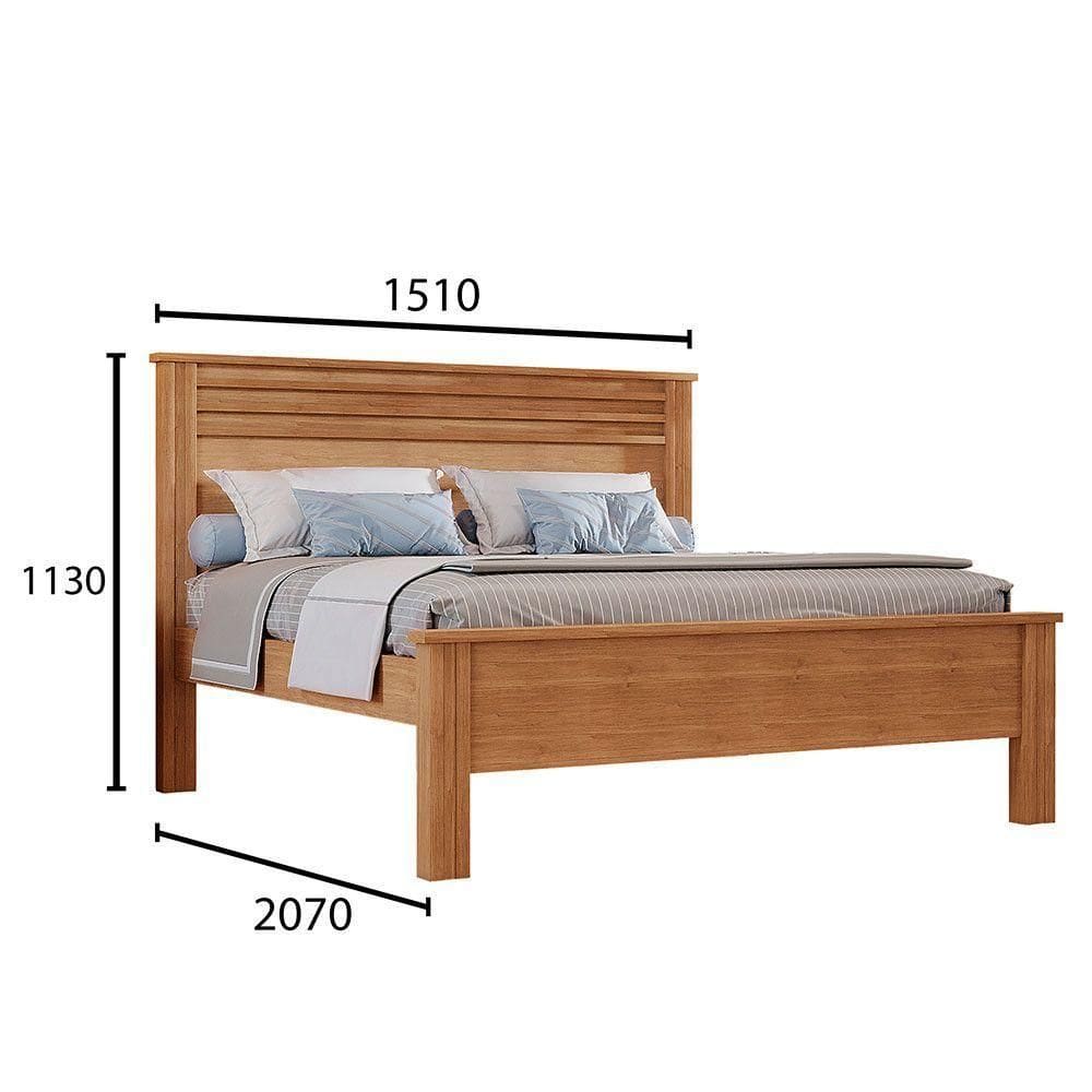 Cama Rivera Fabricada Em Mdf E Mdp Horizonte Cumaru