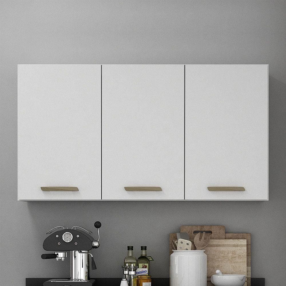 Armário Aéreo 120 Cm 3 Portas São Luis Valdemóveis Branco