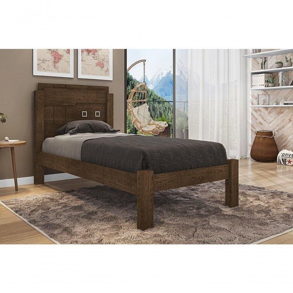 Cama Solteiro Leticia Malbec - Framar Móveis