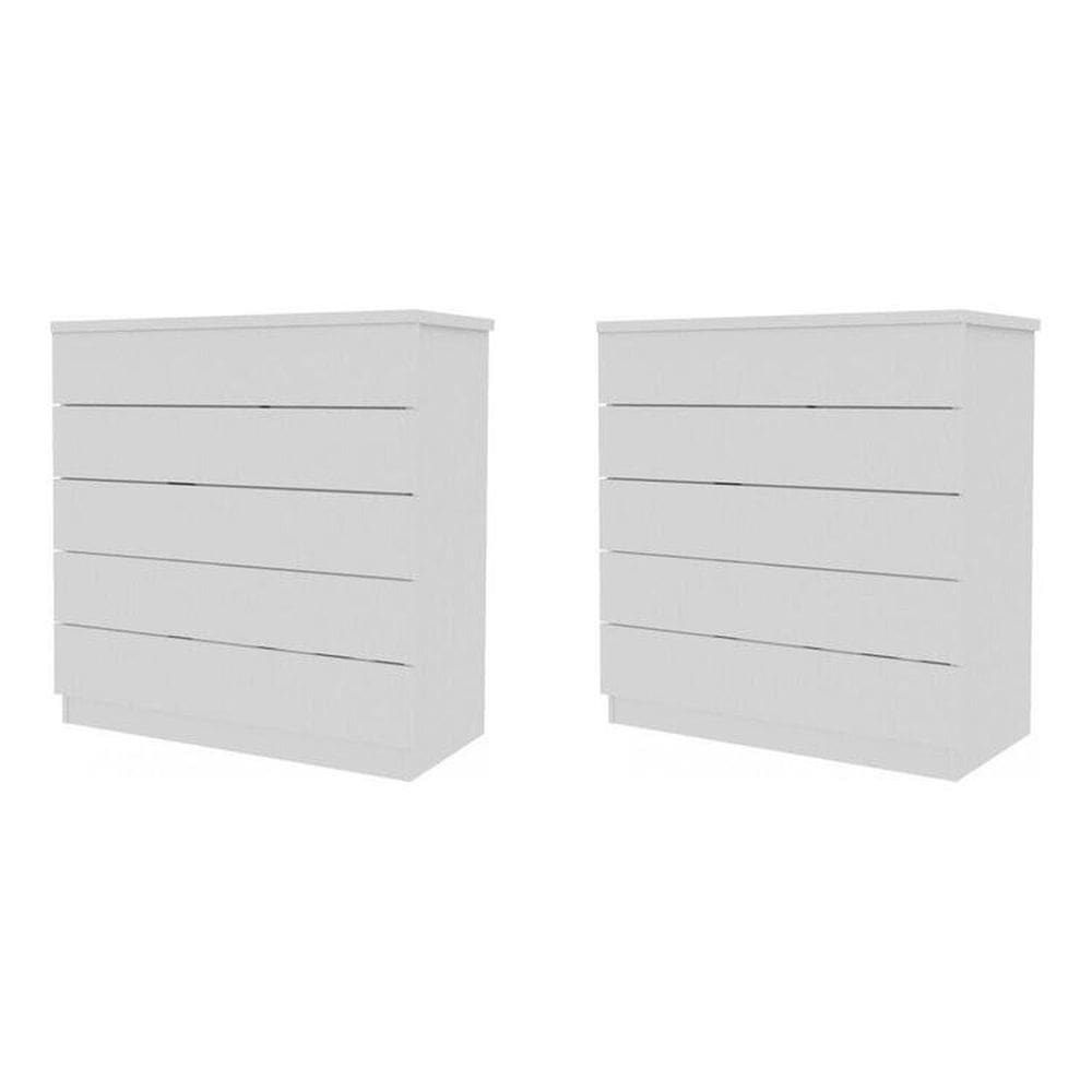 Kit 2 Cômodas 5 Gavetas Neve Espresso Móveis Neve
