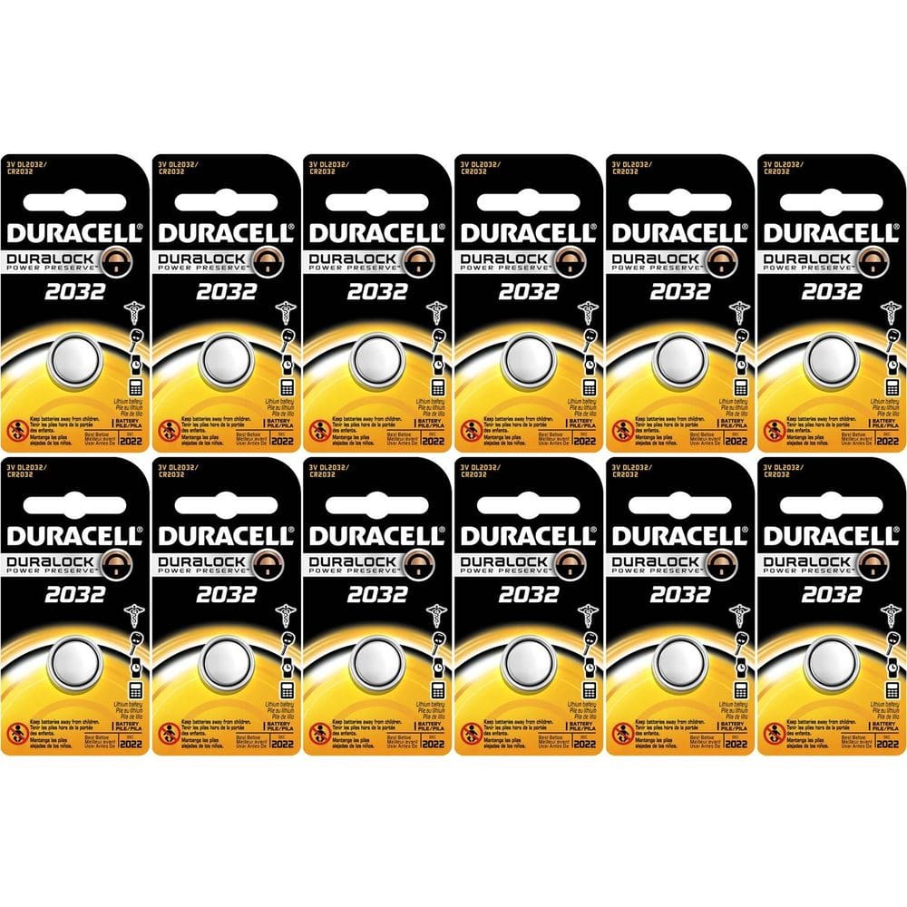 Bateria tipo moeda Duracell DL2032 3V 230mAh, pacote com 12
