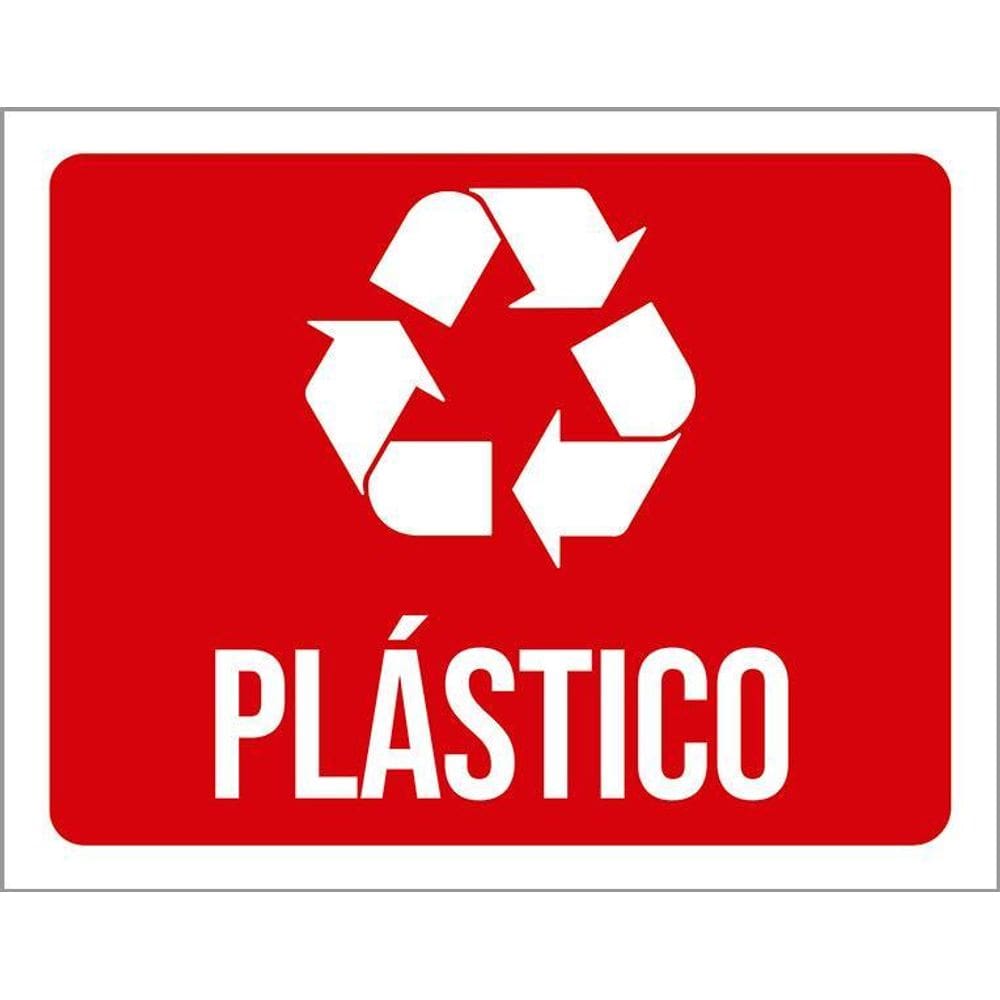 Kit 3 Placas Sinalização Reciclagem Plástico