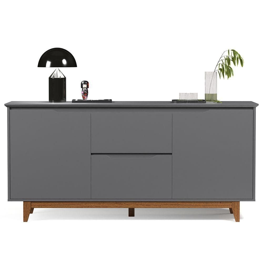 Buffet Aparador Para Sala De Jantar 163cm Flow Cinza - Ej Móveis