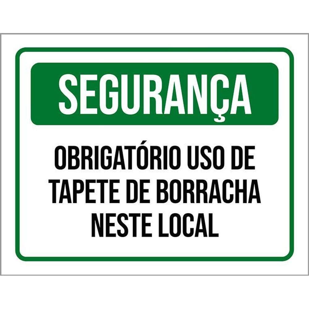 Placa De Sinalização - Segurança Obrigatório Tapete 36X46