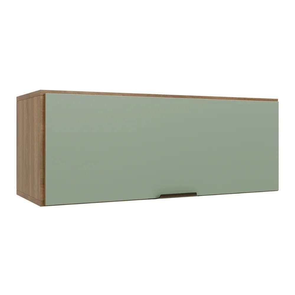 Armário De Geladeira 80cm Paris Nogal E Verde Mar Batrol Nogal / Verde Mar