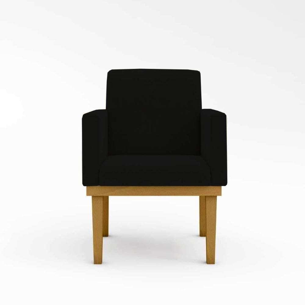 Kit 11 Poltronas Decorativas Com Base Courino , Salão Cor: Courino Preto