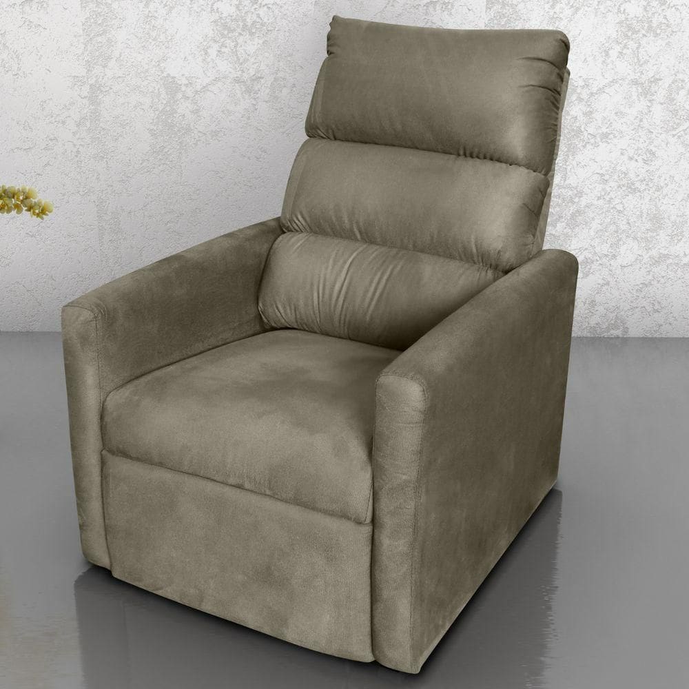 Poltrona Reclinável Do Papai Taty Suede Cappuccino