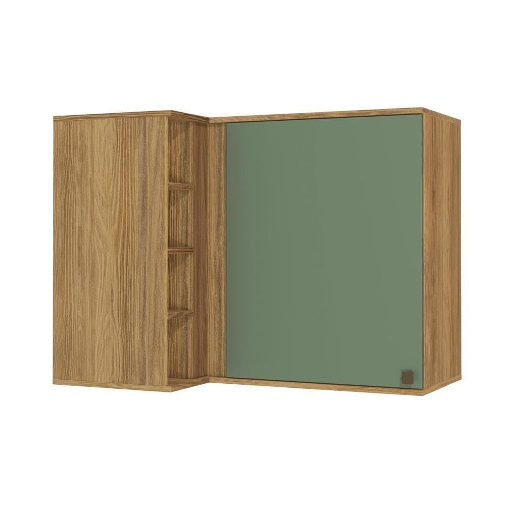 Armário Aéreo De Canto Reto Celeste Mdf 1 Porta 4 Nichos