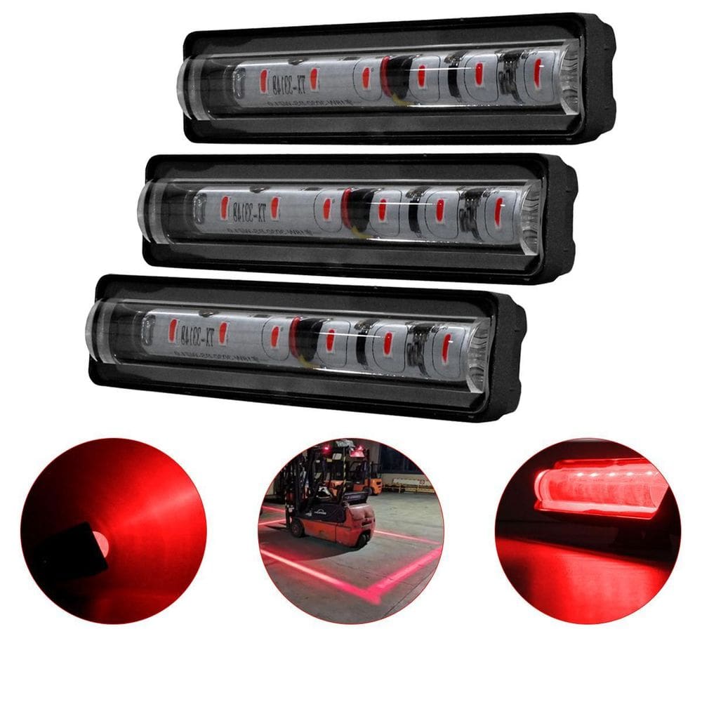 Kit 3 Farol Led Vermelho Red Zone Pisca Empilhadeira Nr11