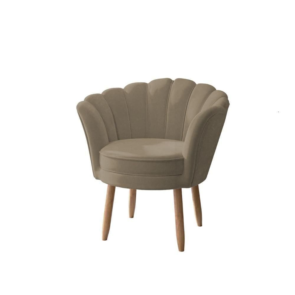 Poltrona Para Quarto Decoração Confortável Balaqui Decor Cor: Capuccino