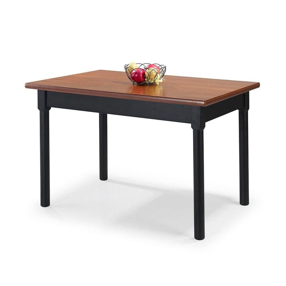 Mesa Em Madeira Maciça Retangular 4 Lugares Preto Preto