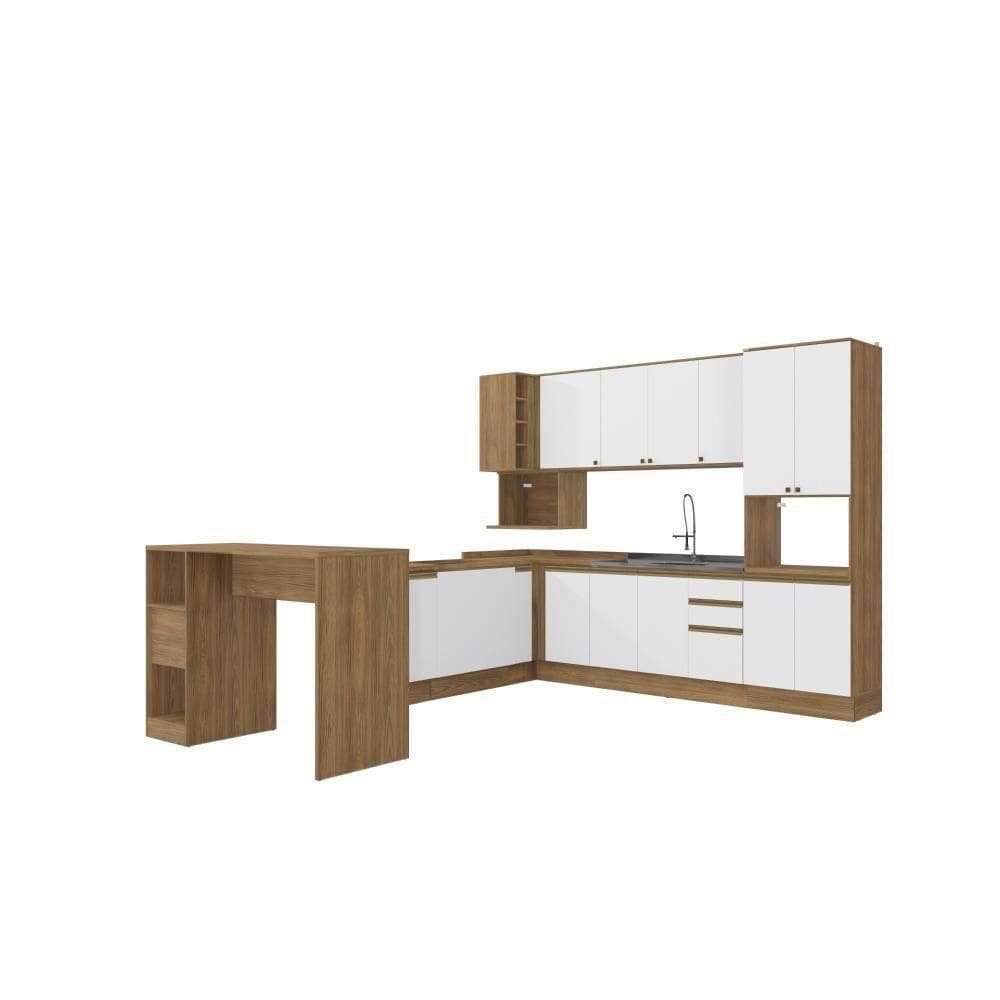 Cozinha De Canto Modulada Celeste Kappesberg 100% Mdf