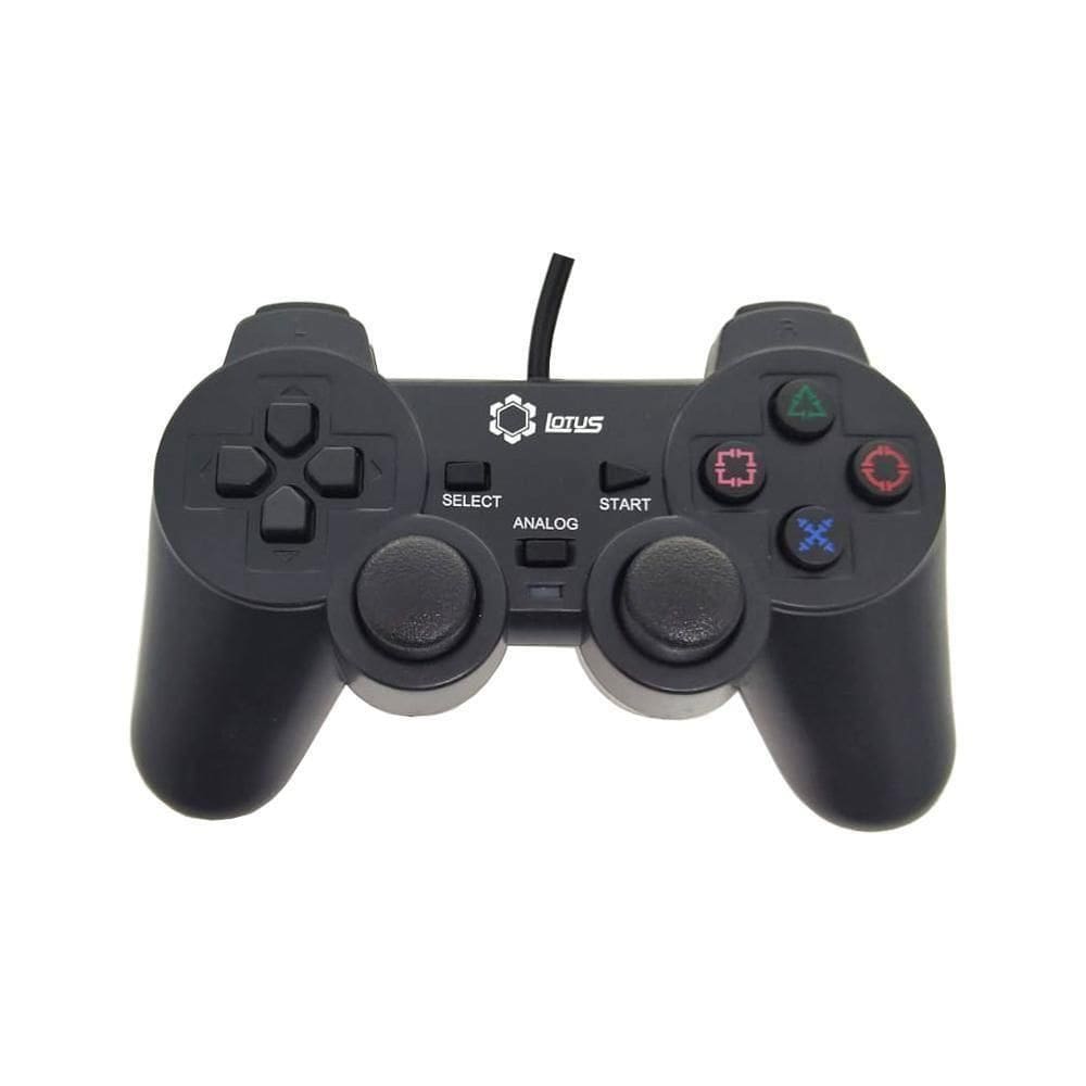 Controle Dualshock2 Com Fio Pra PS2 Preto Lotus Lt-ct007