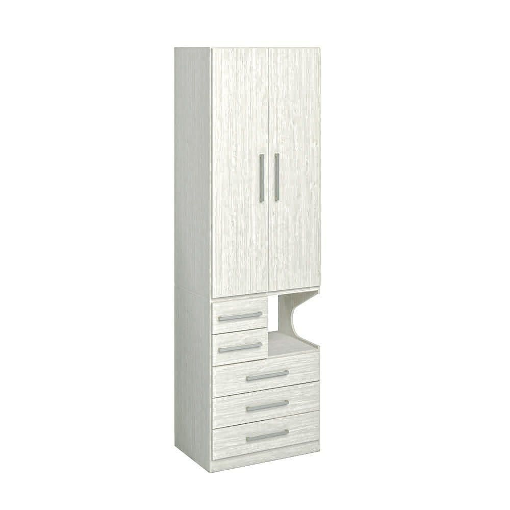 Guarda-roupa De 2 Portas Com Mesa De Cabeceira 1224 Esquerdo Carvalho Claro